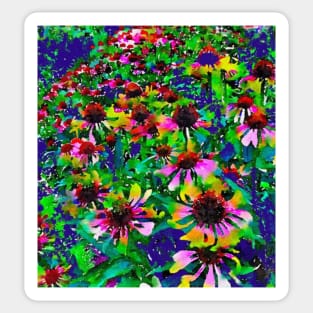 Purple coneflower garden pattern Sticker